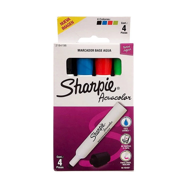 Marcador al Agua Sharpie Acuacolor Blister x 4 Art.2184198